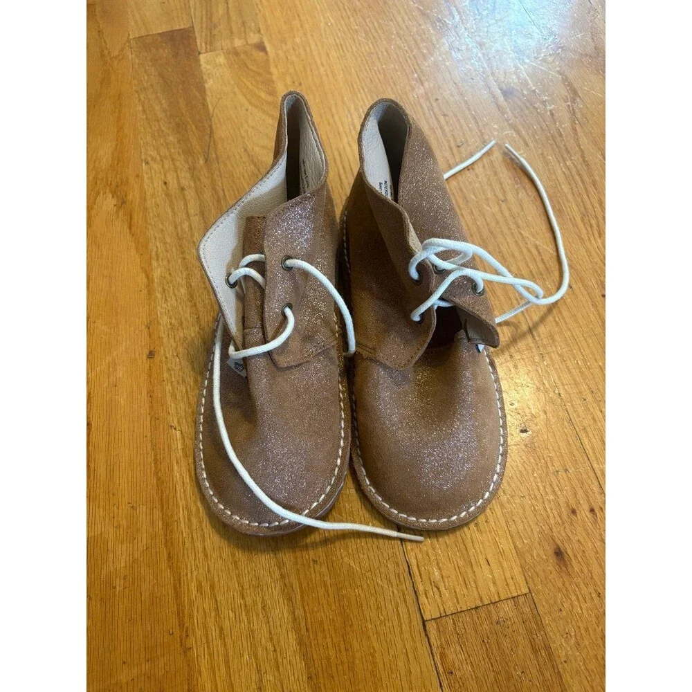 Monkey Feet Brown Sparkle lace up shoes size 6-7 years old